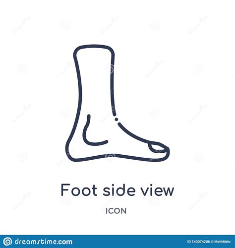 Linear Foot Side View Icon From Human Body Parts Outline