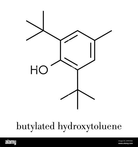 Butylated Hydroxytoluene Bht Antioxidant Molecule Skeletal Formula
