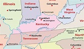 Mapa do Kentucky - EUA Destinos