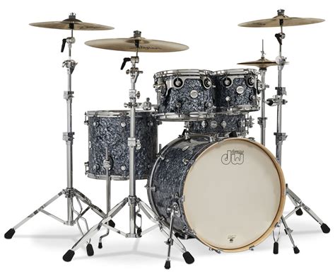 Dw Design Series Maple 5pc Drum Set Silver Slate Marine Dales Drum