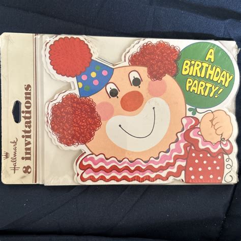 Pack Vintage Hallmark Clown Birthday Party Invitations Envelopes Nip Ebay