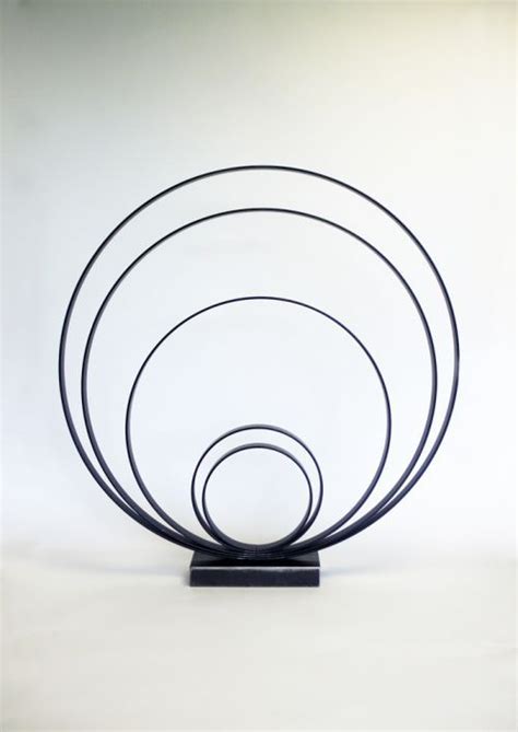 Steel Abstract Garden Sculpture By Artist Philip Melling Titled Loop