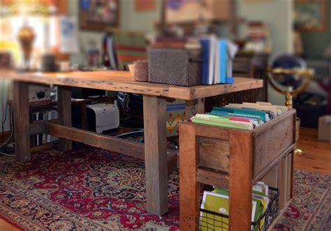 Rustic Wood Office Desk And File Storage Abodeacious
