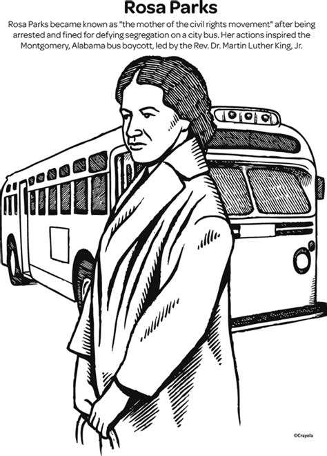 Rosa Parks Coloring Pages Color Sketch Coloring Page
