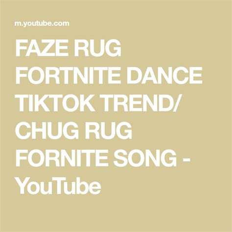 Faze Rug Fortnite Dance Tiktok Trend Chug Rug Fornite Song Youtube