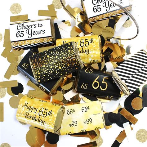 65th Birthday Decorations Black And Gold Birthday Party Etsy 65