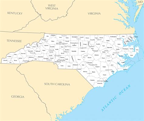 Printable Map Of North Carolina Cities Printable Maps