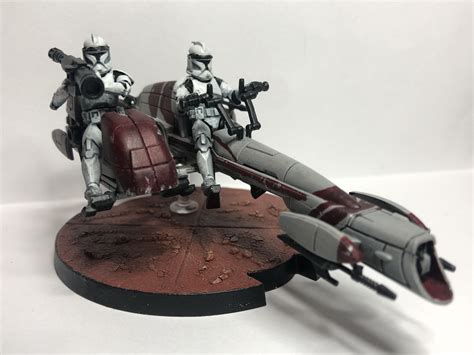 Star Wars Miniatures Clone Trooper On Speeder W Card Mini Rpg Legion