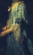 Delicious, delicate - silk, lace, pearls. Detail, Portrait of Augusta ...