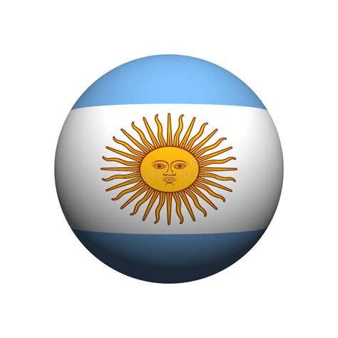 flag of argentina in the form of a sphere with a shadow 3d abstract illustration round
