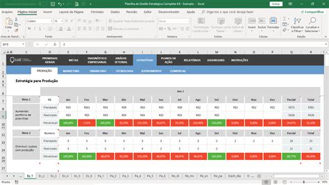 Planilhasvc Planilha De Gestão Estratégica Completa Em Excel 40