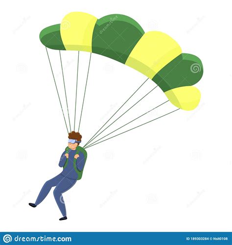 Danger Parachuting Icon Cartoon Style Stock Vector Illustration Of