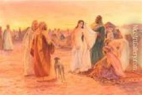 Slave Market In The Desert Oil Painting Reproduction By Otto Pilny