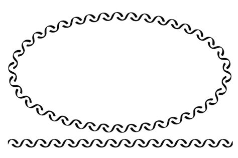 Vector De Forma Simple Ovalada Y Línea Marco Negro Aislado En Blanco