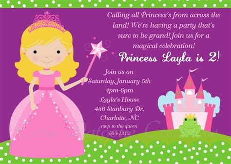 Royal Princess Birthday Party Invitations Printable Or Printed
