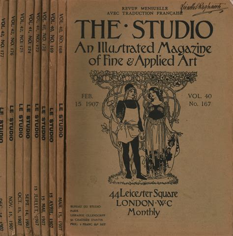 Aavv Usato The Studio Annata 1907 9 Fascicoli Vol 40 N 167