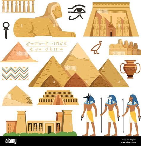 Pyramid Of Egypt History Landmarks Cultural Objects And Symbols Of Egyptians Stock Vector