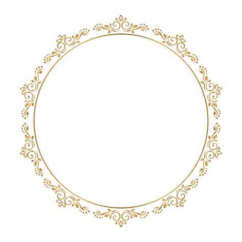 إطار دائري ذهبي مع تصميم زخرفة نباتية فاخرة الدائرة الذهبية ذهبي ذهب