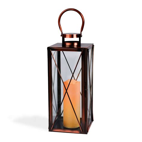 Rectangular Copper Candle Lantern