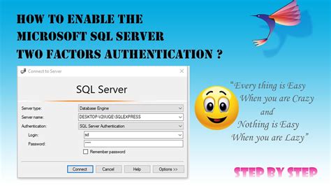 How To Enable The Microsoft Sql Server Two Factor Authentication Youtube