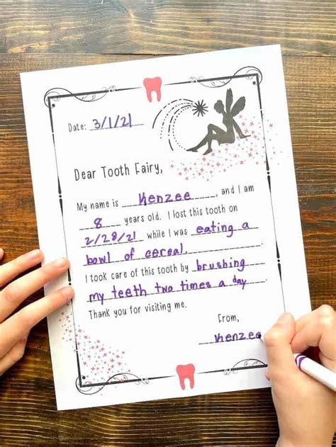 Dear Tooth Fairy Letter Template Vietnanax