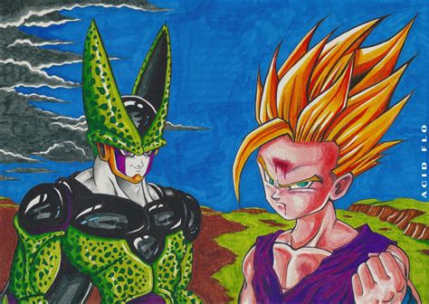 Gohan Vs Cell By Acid Flo On Deviantart