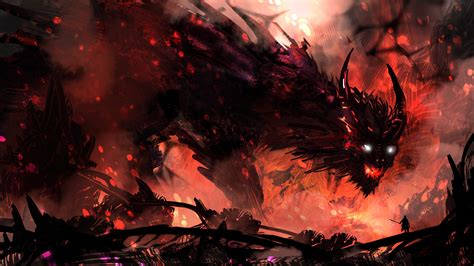 Black Flame Monster Wallpaper Fantasy Art Creature Hero Fire Hd