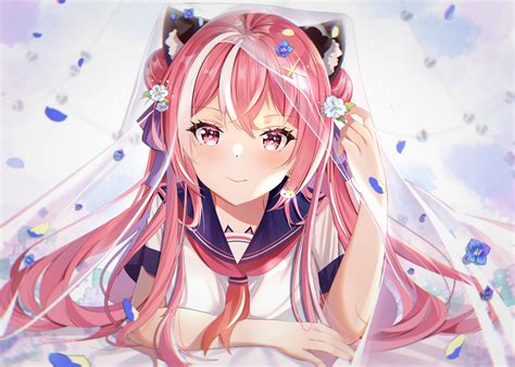Download 2800x2000 Anime School Girl Pink Hair Smiling
