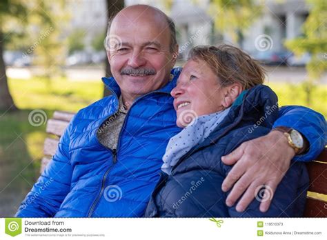 mature european couple walking on street at good weather in spring stock image image of