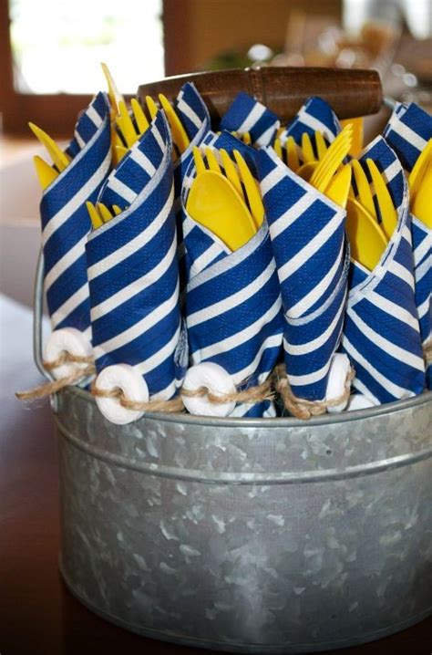 Sailor dessert table in navy, white and coral. Nautical themed party. | Jacks Party | Pinterest | Buckets ...