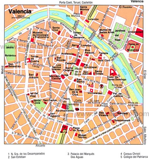 Valencia Map Tourist Attractions Valencia Map Valencia Tourist