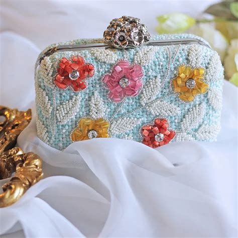 Handbags Day Clutches Pearls Beading Flowers New Design Bag Small Fresh