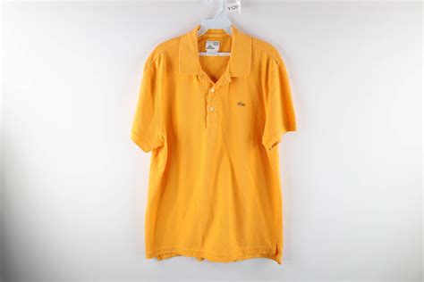 Vintage Lacoste Vintage Washed Croc Logo Collared Polo Shirt Yellow Grailed