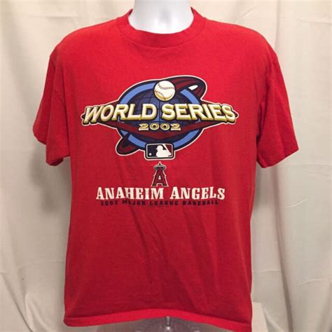 2002 La Angels Of Anaheim World Series Mens T Shirt Sz Large Los