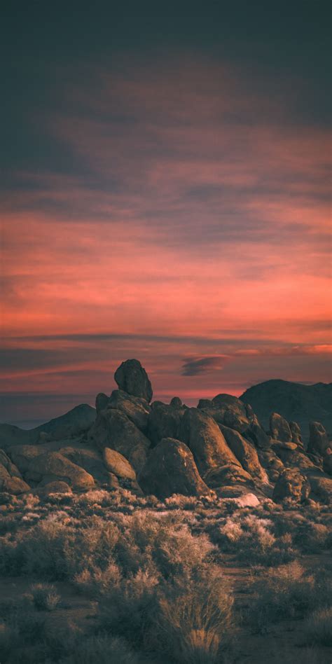 Download 1080x2160 Wallpaper Sunset Landscape Nature Rocks Cliff