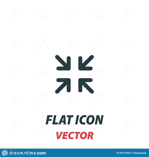 Exit Full Screen Arrows Icon In A Flat Style Vector Illustration
