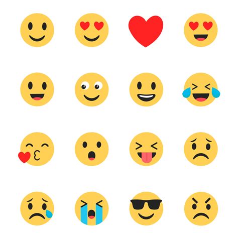 Emoji Icons Set Flat Design 2209647 Vector Art At Vecteezy