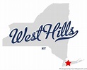 Map of West Hills, NY, New York