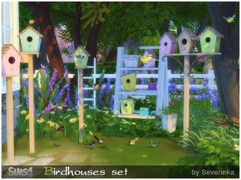 Severinkas Birdhouses Set Bird Houses Sims Sims 4
