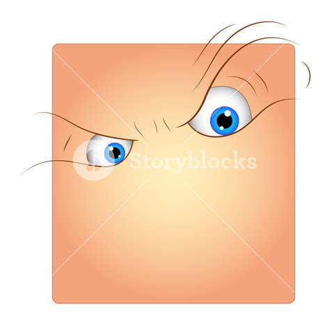 Angry Cartoon Face Expression Box Smiley Royalty Free Stock Image