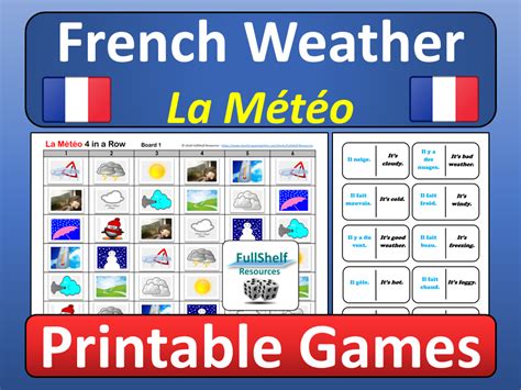 French Weather Games La Meteo Teaching Resources