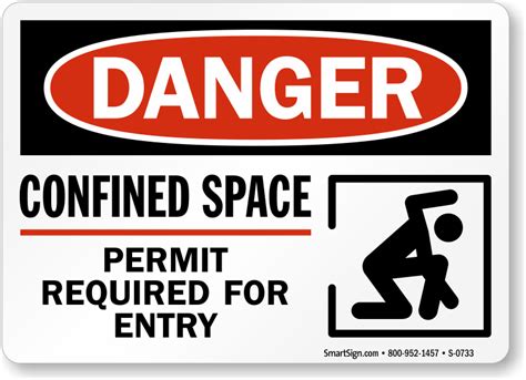 Confined Space Permit Required For Entry Sign Sku S 0733