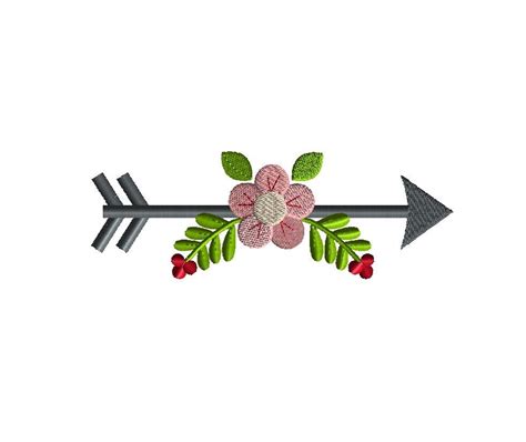 arrow flower machine embroidery design instant by sewchacha