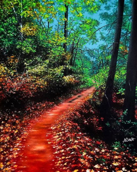 Autumn Road Poster By Ashley Koebrick Schmidt Autumn Landscape