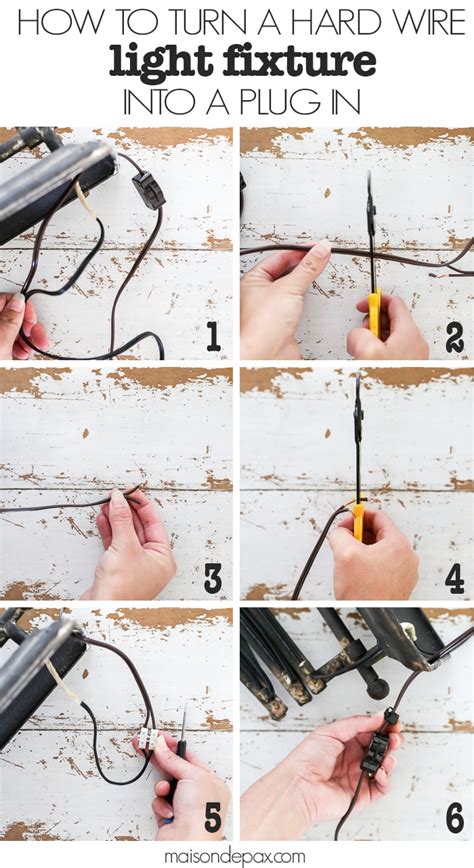 How To Turn A Hard Wire Light Fixture Into A Plug In Maison De Pax