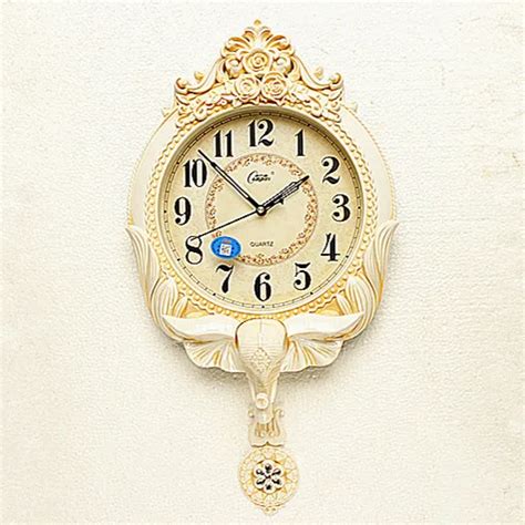 Quartz Clocks Watches Kangbasi European Elephant Clock Art Living Room Wall Clock Clock Mute