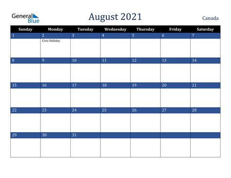 Check spelling or type a new query. August 2021 Calendar - Canada