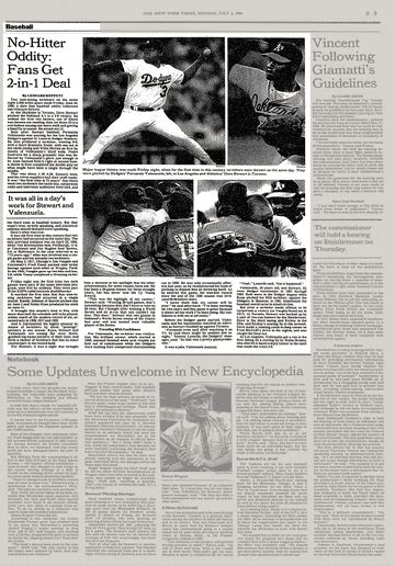 Baseball No Hitter Oddity Fans Get 2 In 1 Deal The New York Times