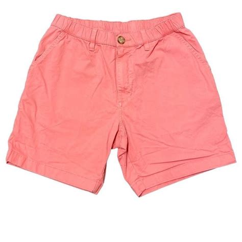 Chubbies Shorts Chubbies Original Mens Pink Khaki Elastic Waist Shorts 7 Medium Euc Poshmark