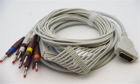 1 piece ecg ekg cable for ge marquette 10 lead 4mm pin aha color